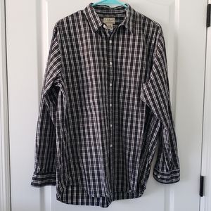 LL Bean Men's Long Sleeve Full Button Plaid Shirt Sz Medium WORN ONCE